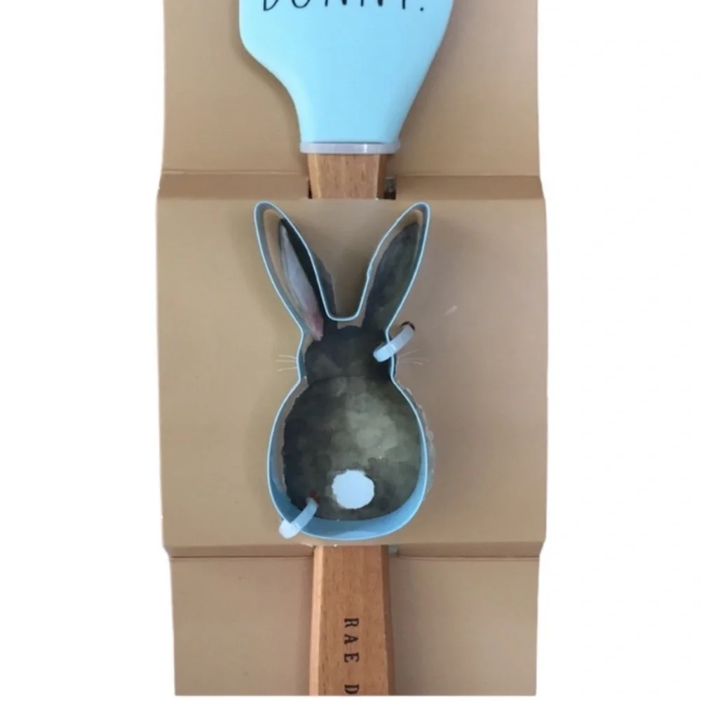 Rae Dunn Bunny Hunny Bunny Spatula & Cookie Cutter Set for Spring and Easter